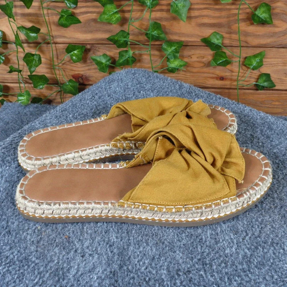 Universal Thread Women Espadrille Slide‎ Sandal 9.5 Casual Summer Mustard Yellow